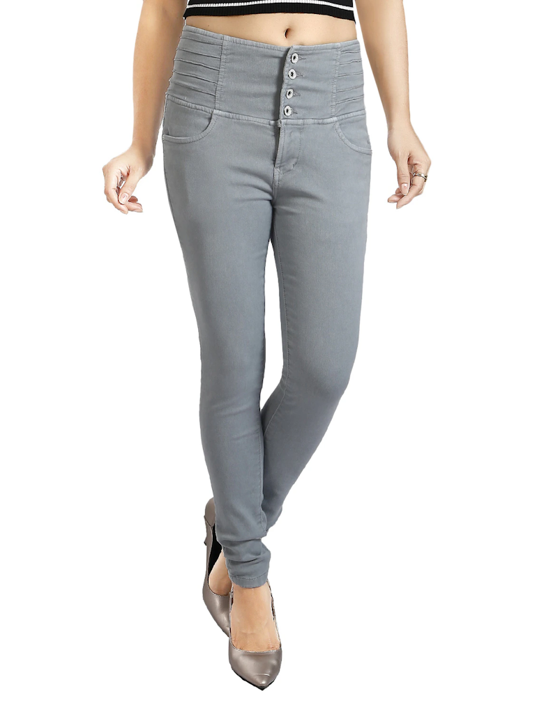 Women High Rise Denim Jeans(Size32)(Colorgrey)